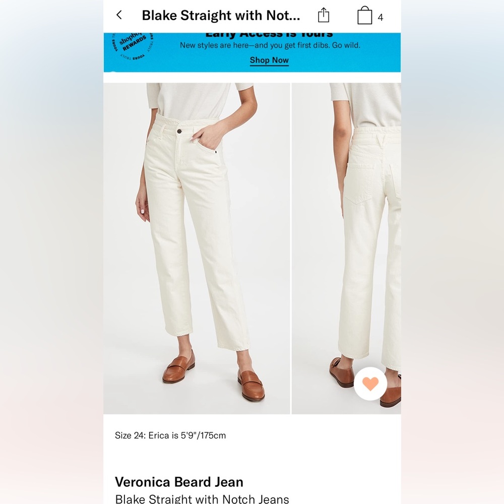 Veronica Beard Blake Straight with Notch Jeans